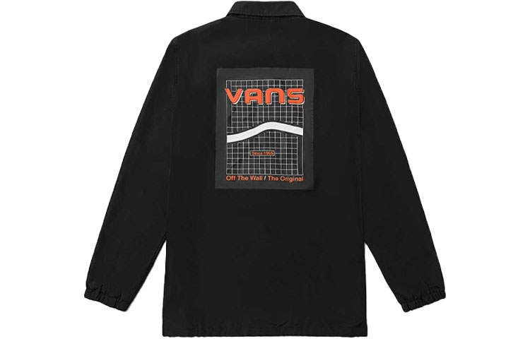 Vans Black Long-Sleeve Printed Back Collared Jacket Unisex VN0A5H8OBLK
