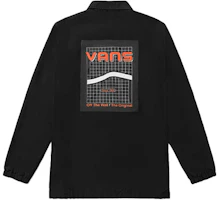 Vans Black Long-Sleeve Printed Back Collared Jacket Unisex VN0A5H8OBLK Vans Black Long-Sleeve Printed Back Collared Jacket Unisex VN0A5H8OBLK