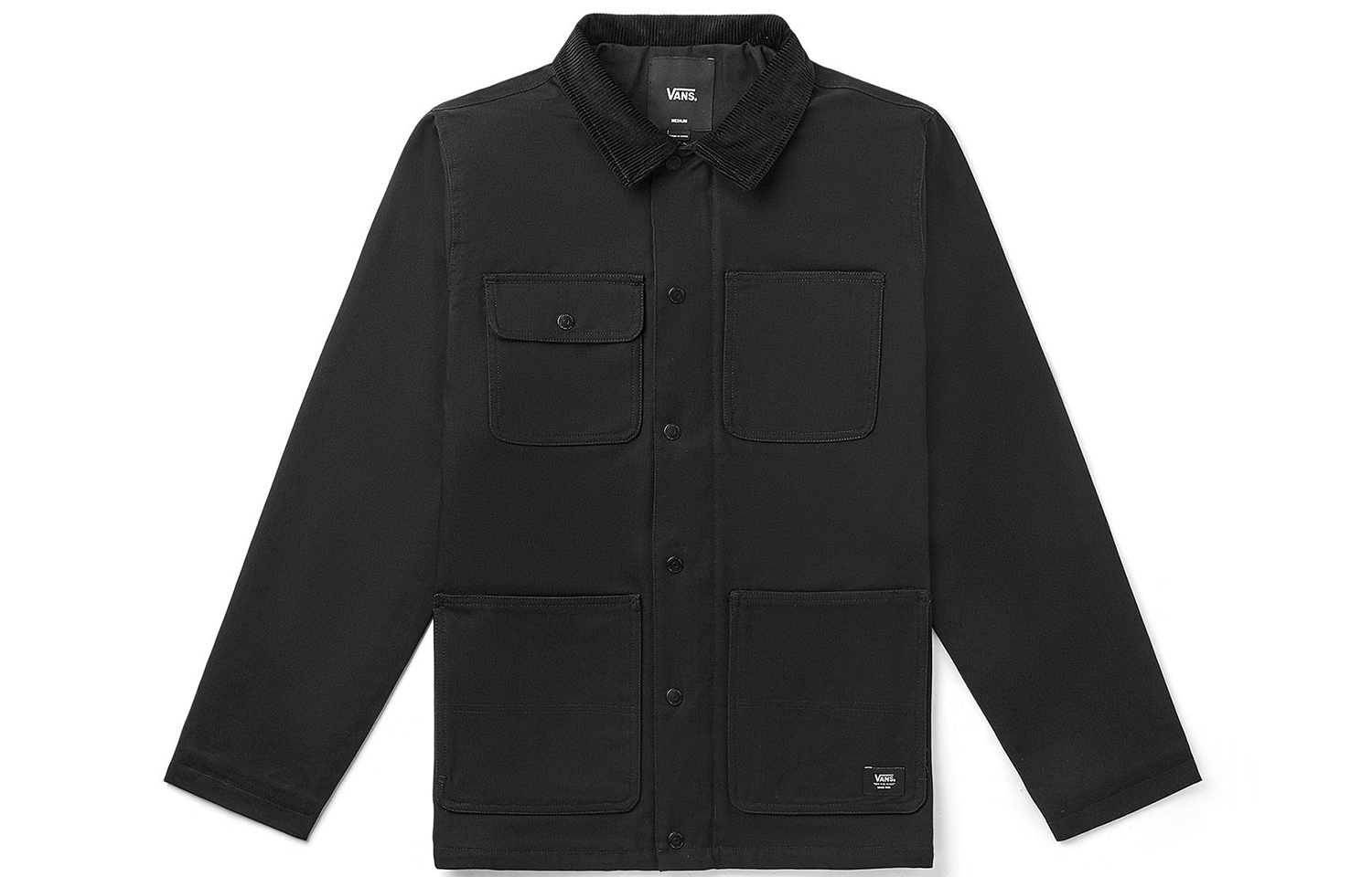 Vans Black Multi-Pocket Outdoor Casual Workwear Jacket VN0A3W2GBLK