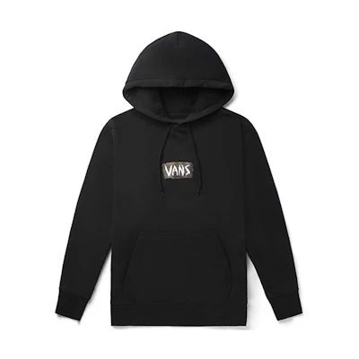 Vans Black Pullover Hoodie with Back Print and Fleece Lining VN0A4BP4BLK