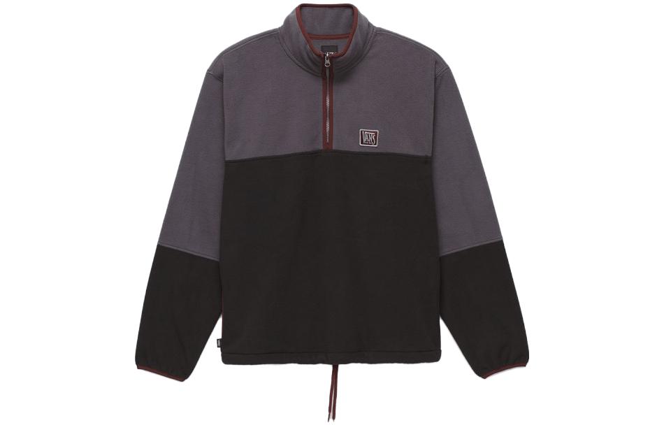 Vans Black Pullover Sweatshirt with Letter Print and Stand Collar - Unisex VN000F6SBLK