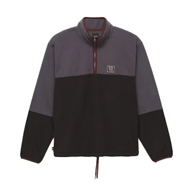 Vans Black Pullover Sweatshirt with Letter Print and Stand Collar - Unisex VN000F6SBLK