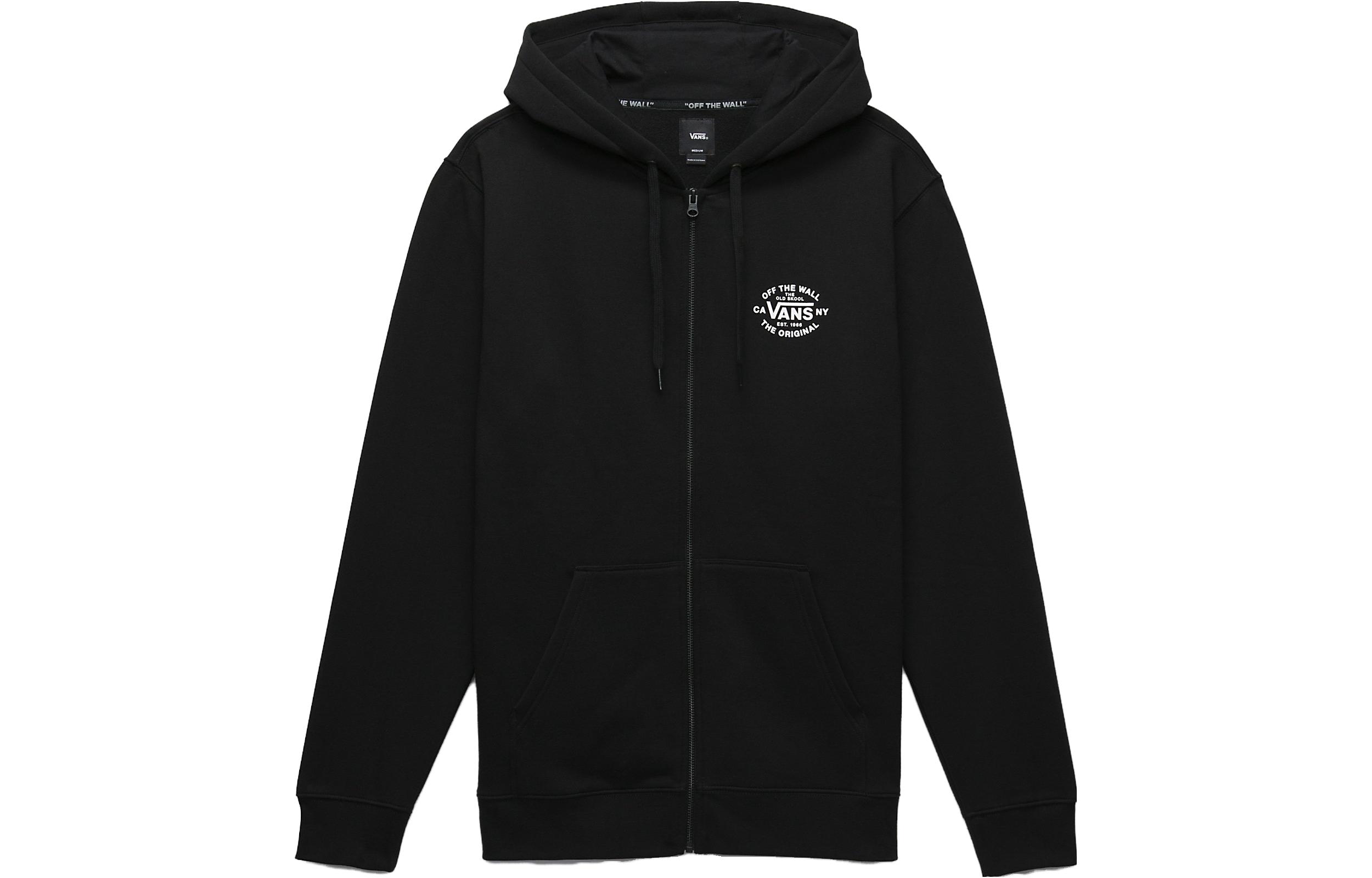 Vans Black Solid Color Zip-Up Hoodie Unisex VN0A5KL9BLK