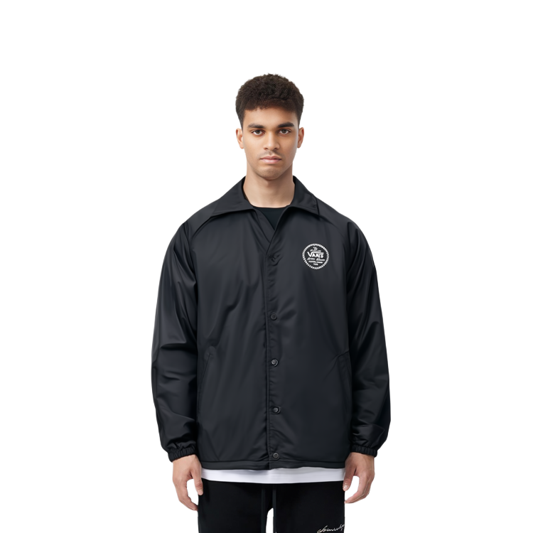 Sizing Vans 黑色素面長袖寬鬆版型有領夾克 VN0A5KEYBLK