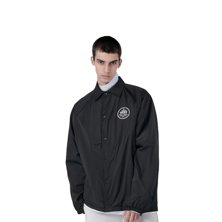 Cheap Vans 黑色素面長袖寬鬆版型有領夾克 VN0A5KEYBLK