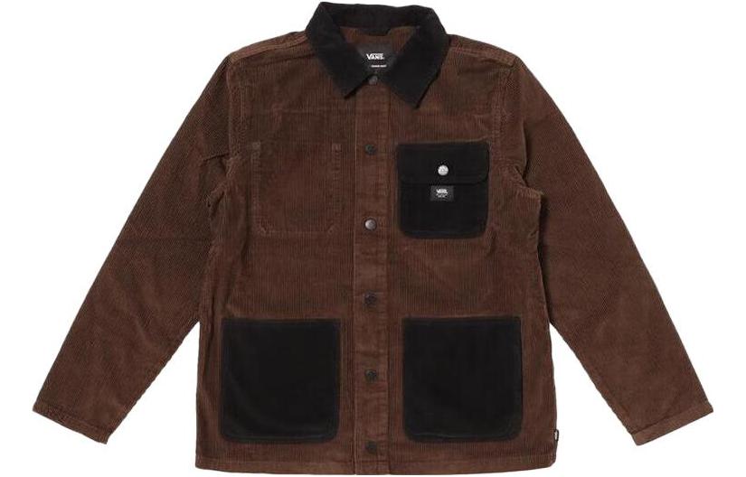 Vans Black Utility Jacket with Single-Breasted Design and Multiple Pockets VN0A5FPN4AR