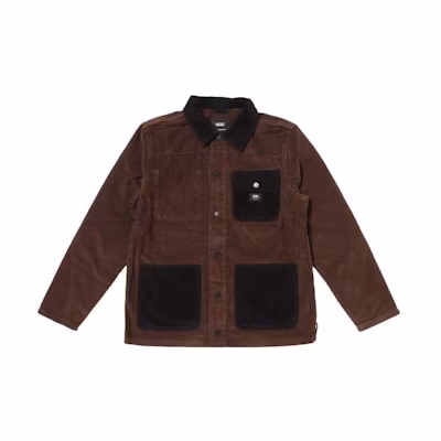 Vans Black Utility Jacket with Single-Breasted Design and Multiple Pockets VN0A5FPN4AR