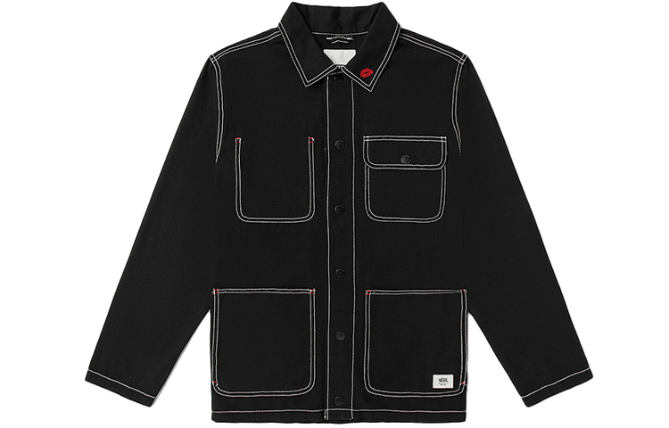 Order Vans 黑色工作外套搭配紅唇領口設計 VN0A3WF1Z4A