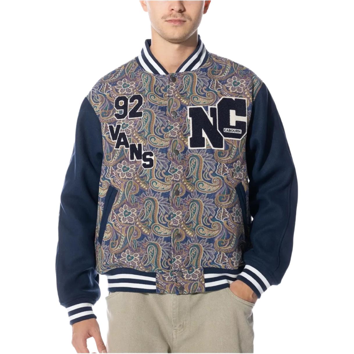 Shop Vans 藍色滿版字母圖案棒球領長袖外套 VN0A7SRQ448