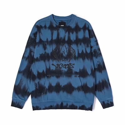 Vans Blue Tie-Dye Pullover Crewneck Sweatshirt Unisex Full Letter Print VN000GNRCS5