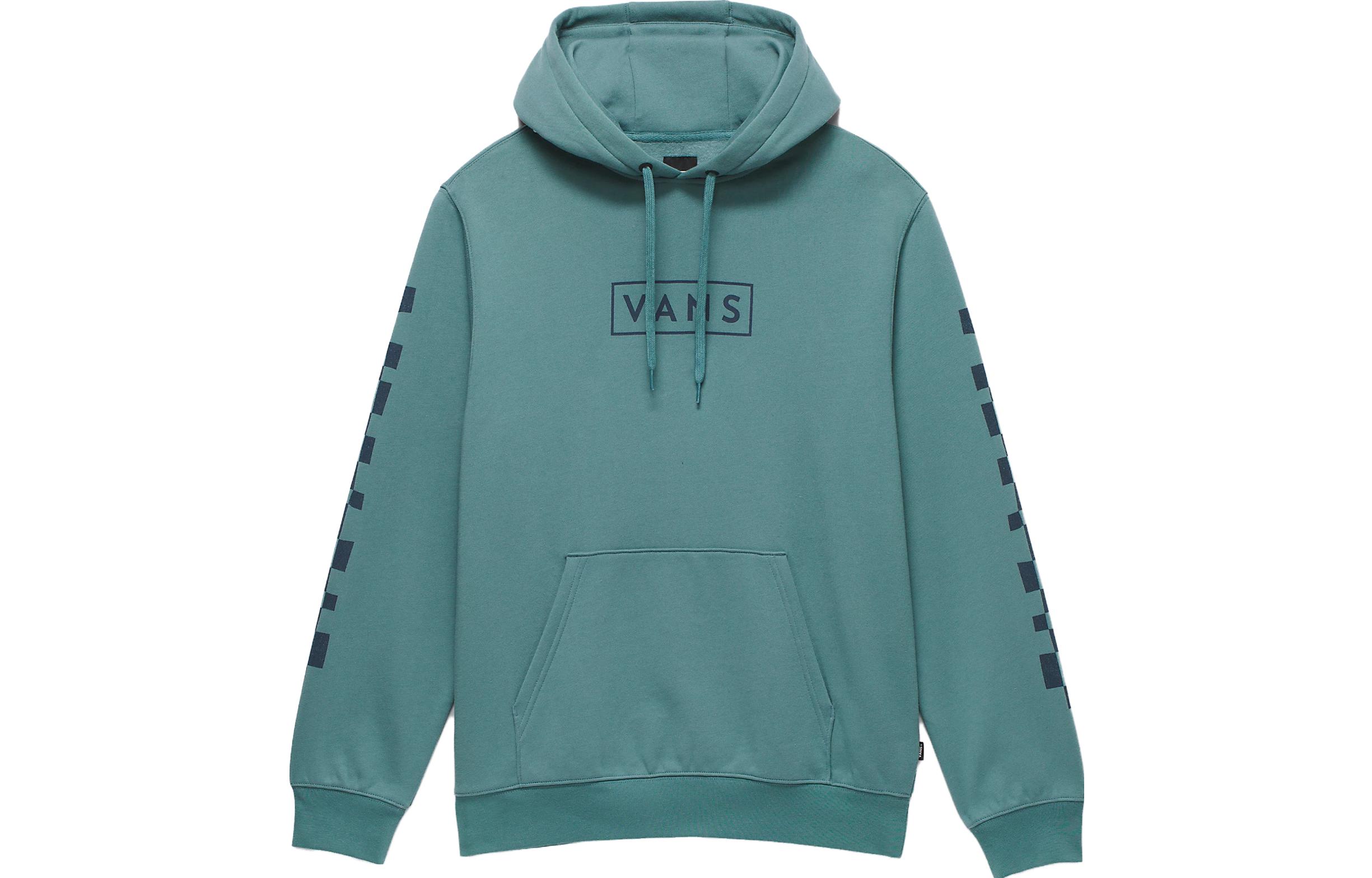 Vans Boxed Check Green Pullover Hoodie Letter Print Long Sleeve VN000ABGKDU