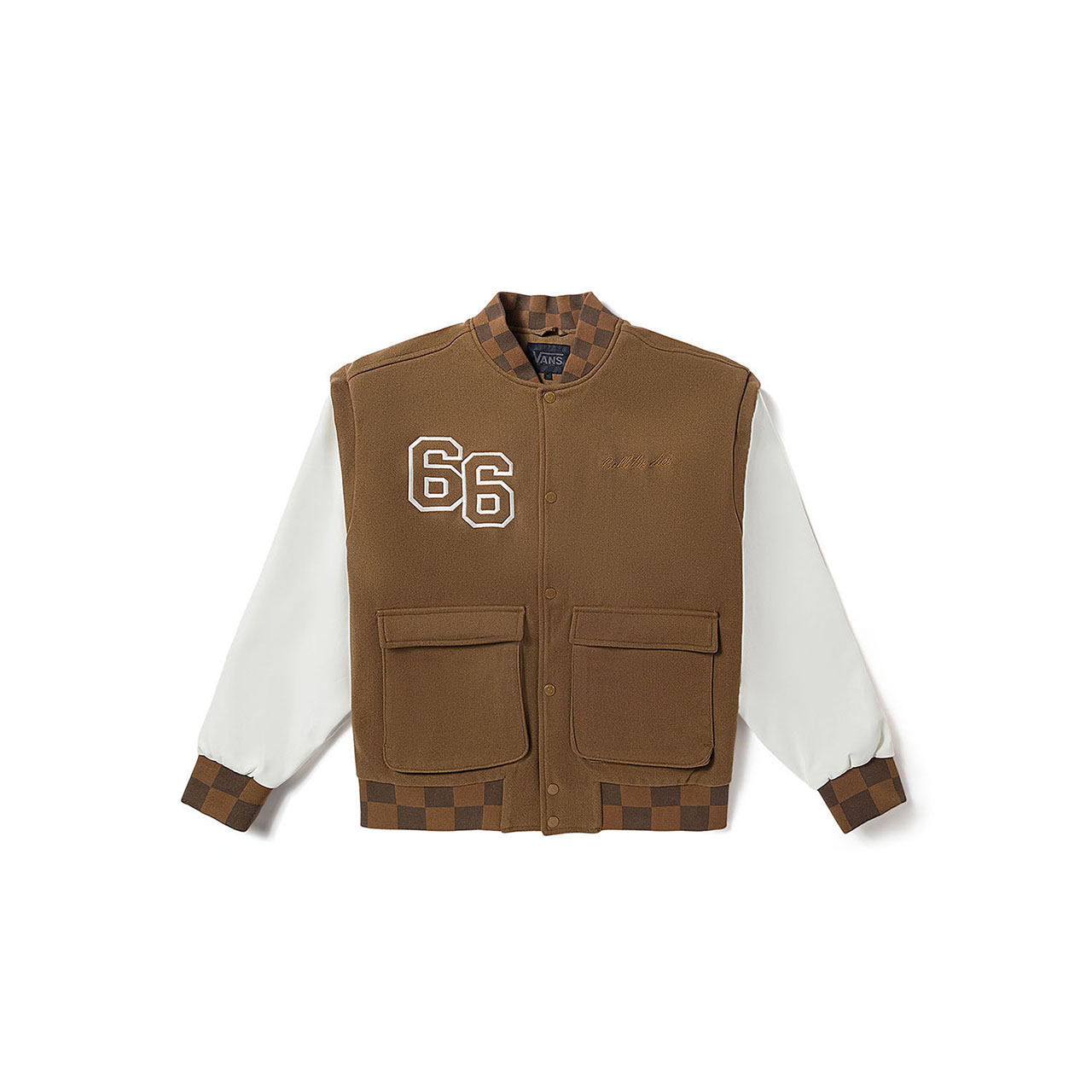 Vans Brown Checkered Detachable Sleeve Jacket Unisex VN0009280E0