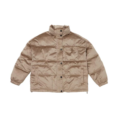 Vans Brown Solid Zip-Up Loose-Fit Stand Collar Jacket VN000FC2YEH