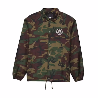 Vans Camo Letter Print Button-Up Long Sleeve Jacket Military Green VN0A5KEY-CMA