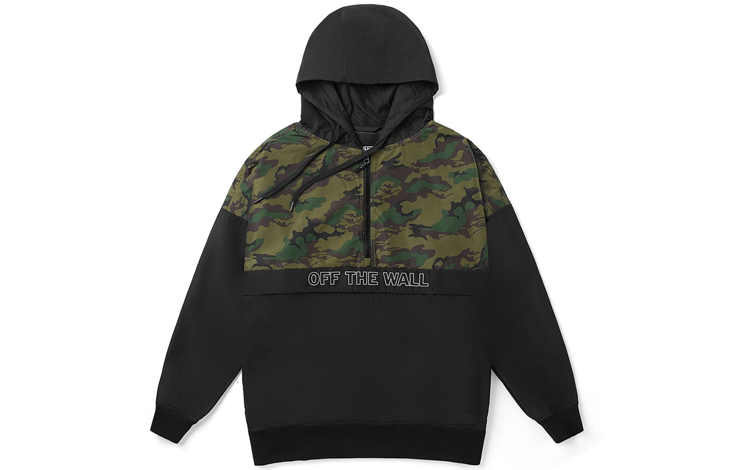 Vans Camo Patchwork Hooded Jacket Unisex Couple Style - Black VN0A48A1BLK