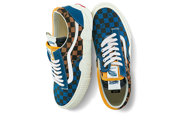 Shop Vans Cap Mash Low LX ''Damier bicolore - Bleu Mykonos Abricot'' VN0A4UUS2P0