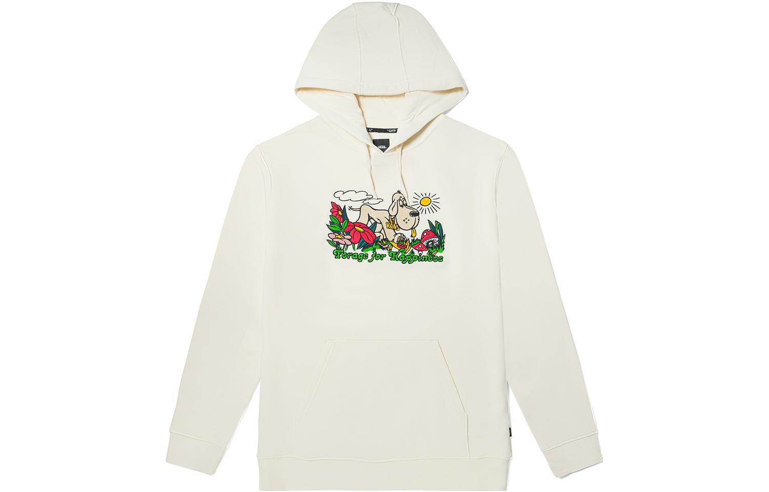 Vans Cartoon Animal Print Hoodie Retro White Unisex VN00009G3KS