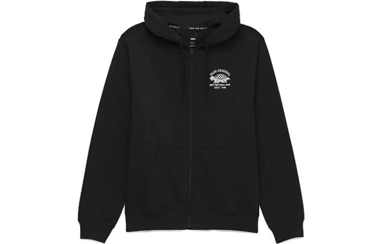 Vans Cartoon Letter Print Zip-Up Hoodie Unisex Black VN0008J1BLK