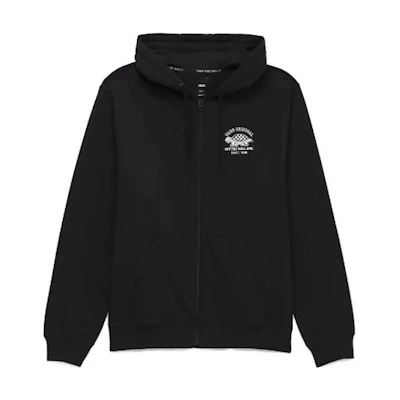 Vans Cartoon Letter Print Zip-Up Hoodie Unisex Black VN0008J1BLK