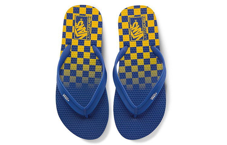 Vans Casual Fashion Unisex Blue Yellow Grid Slippers 'Blue Yellow' 圖 3