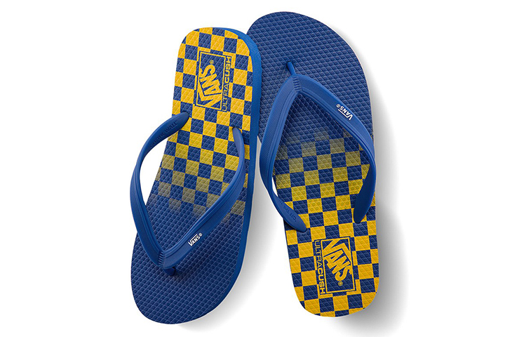 Vans Casual Fashion Unisex Blue Yellow Grid Slippers 'Blue Yellow' 圖 4
