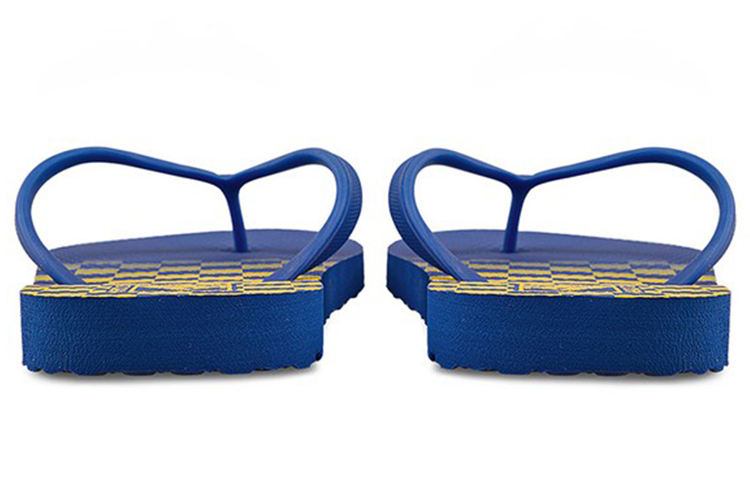 Vans Casual Fashion Unisex Blue Yellow Grid Slippers 'Blue Yellow' 圖 5