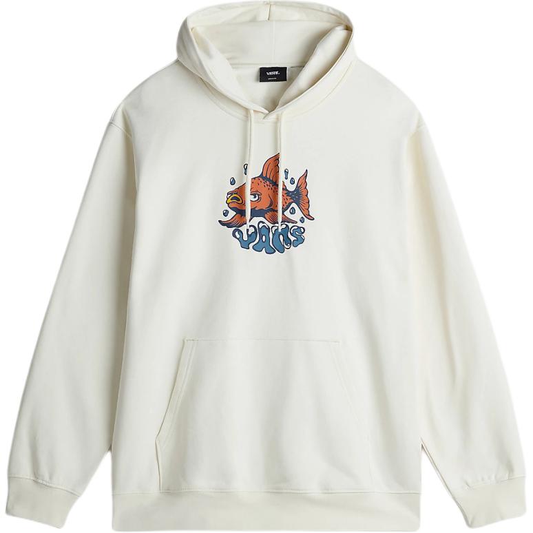 Vans Casual Fish Print Loose Fit Hoodie White Mens VN000HPHFS8