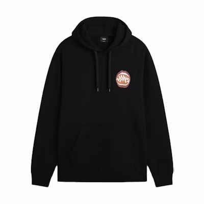 Vans Casual Open Mouth Logo Hoodie Black Loose Fit Long Sleeve Pullover VN000KTUBLK
