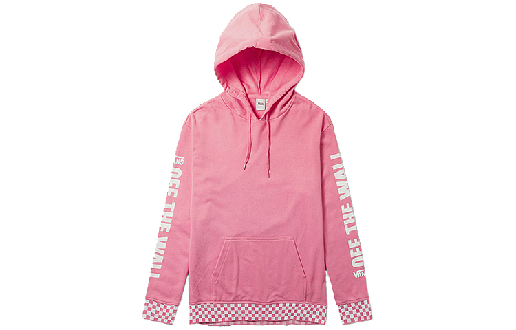 Vans Centrl Pink Checkerboard Logo Print Unisex Sweatshirt VN0A3UMYUV6