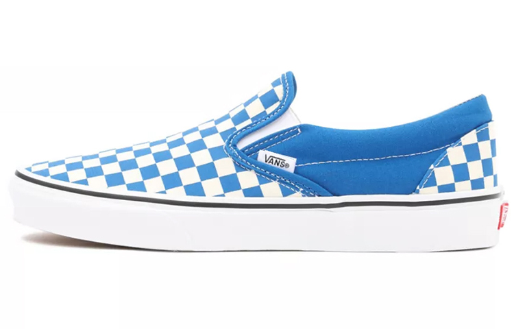 Buy ヴァンズ チェッカー スリッポン 青/白 VN0A5AO862C