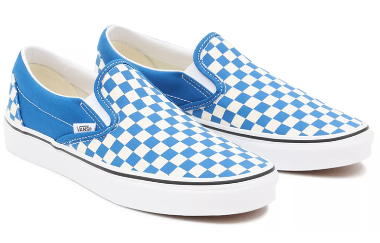 Lookbook ヴァンズ チェッカー スリッポン 青/白 VN0A5AO862C