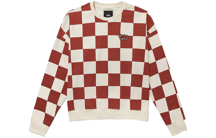 Vans Checkerboard Crewneck Sweatshirt Unisex Red VN0A5H98YTW