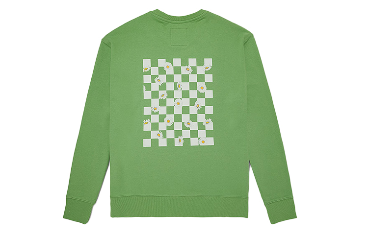 Vans Checkerboard Daisy Oversized Pullover Sweatshirt Avocado Green (Couples) VN0A5H5TZJ1