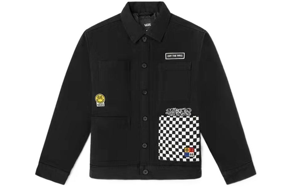 Vans Checkerboard Multi-Pocket Letter Print Jacket Black VN0A5H8HBLK