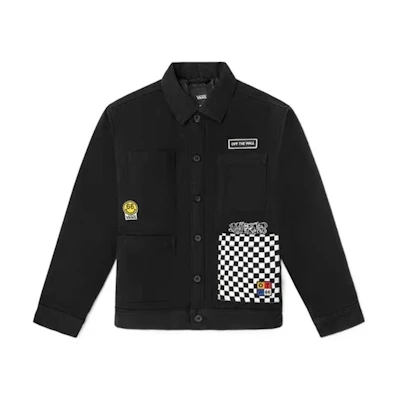 Vans Checkerboard Multi-Pocket Letter Print Jacket Black VN0A5H8HBLK