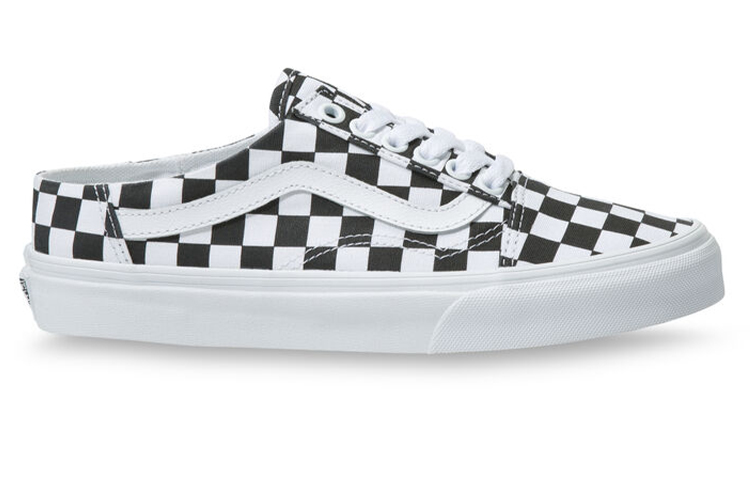 Order Vans Old Skool Mule 低筒 滑板鞋 男女同款 白黑棋盤格