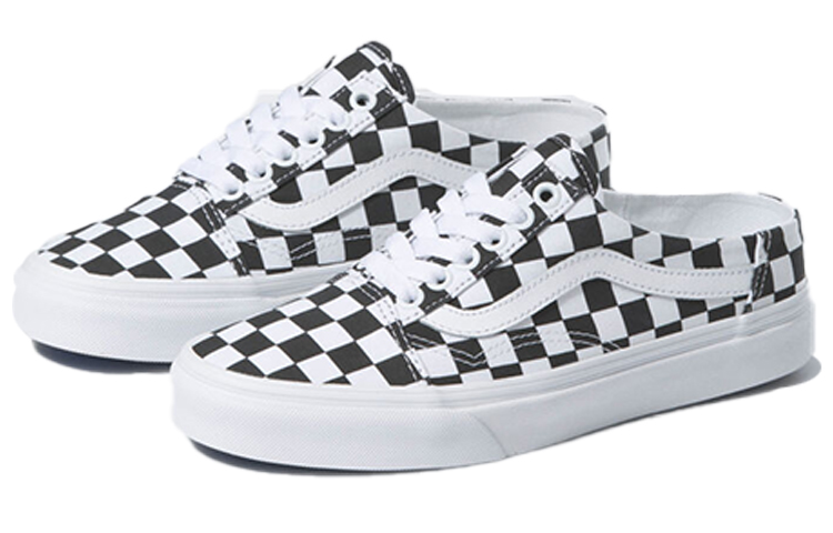 Lookbook Vans Old Skool Mule 低筒 滑板鞋 男女同款 白黑棋盤格