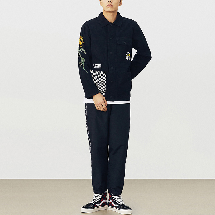 Shop Vans 棋盤格拼布多口袋戶外黑色夾克 男女款 VN0A3WF1Z6S
