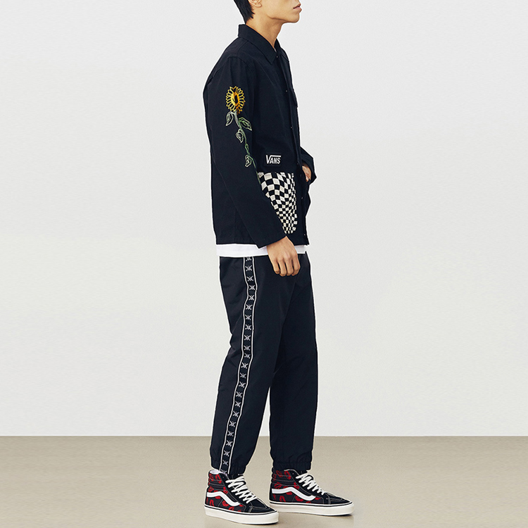 Sizing Vans 棋盤格拼布多口袋戶外黑色夾克 男女款 VN0A3WF1Z6S