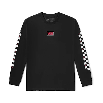 Vans Checkerboard Print Logo Crewneck Sweatshirt Unisex Black VN0A54MQS6C