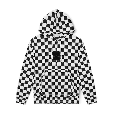 Vans Checkerboard Pullover Sweatshirt Unisex Black White Couple Style VN0A5F6Z95Y