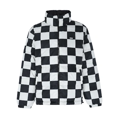 Vans Checkerboard Reversible Puffer Jacket Long Sleeve Unisex Black VN000H0QBLK