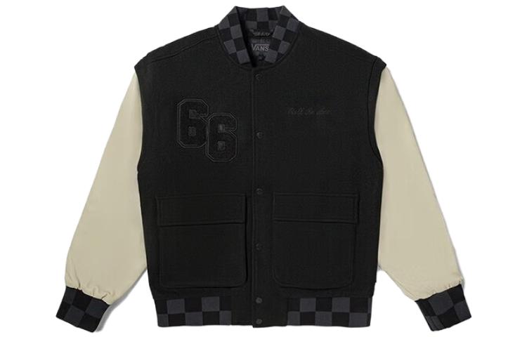 Vans Checkered Detachable Sleeve Retro Collegiate Jacket Unisex Black VN000928BLK