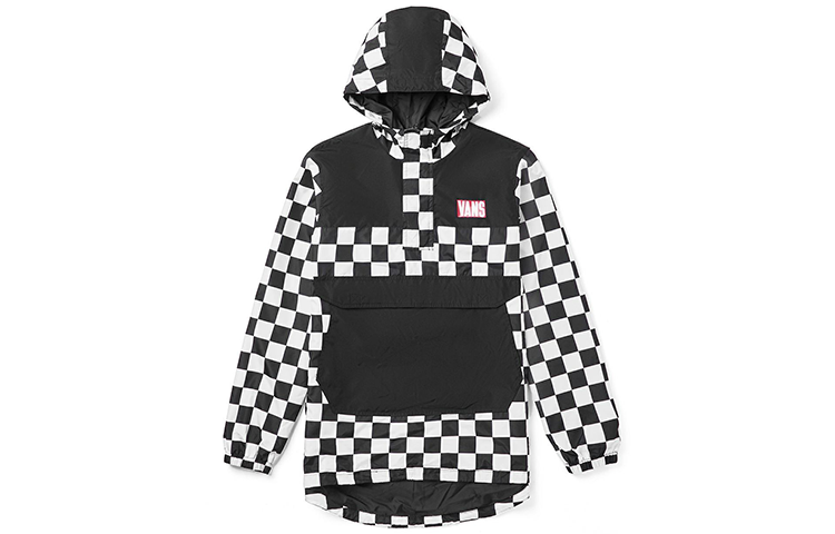 Vans Checkered Hooded Windbreaker Jacket Black VN0A4MLFJ0Z