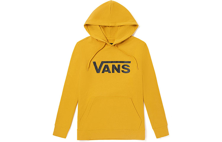 Vans Classic Logo Hoodie Yellow Pullover Sweatshirt Unisex Casual Style VN0A54N850X