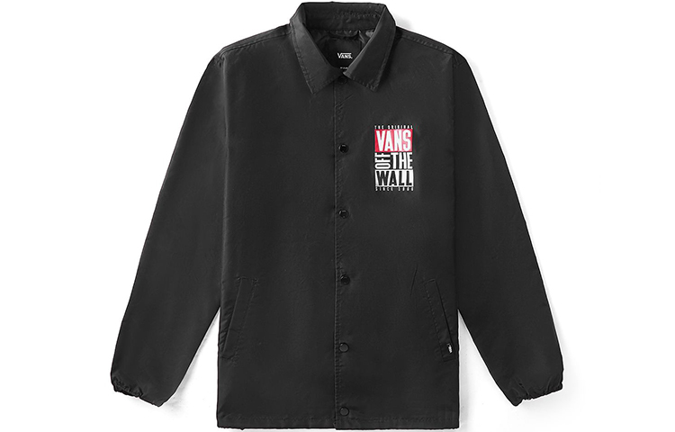 Order Vans 經典印花教練外套 黑色 男女款 VN0A4MLEBLK