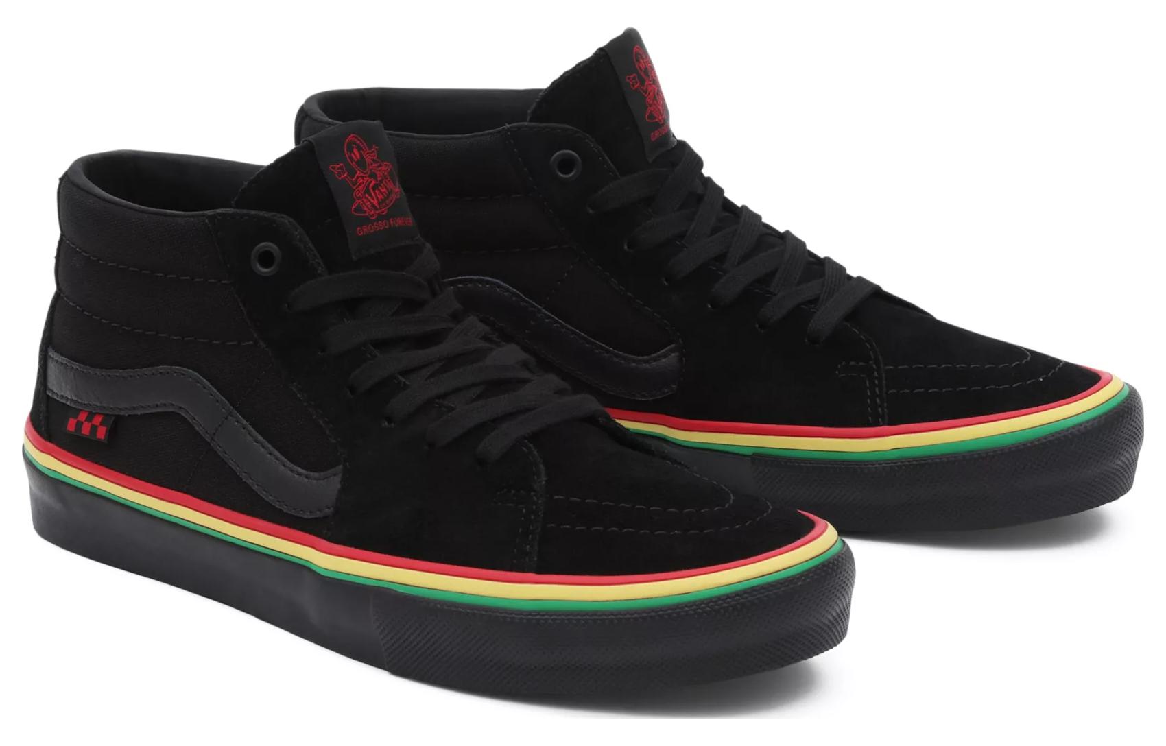 Lookbook Vans Slip-On Klasik 'Hitam Merah Kuning Hijau' VN0A5FCGBLA