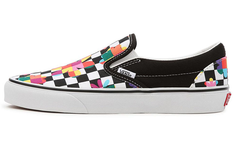 Buy Vans 休閒 棋盤格 彩色花卉 低幫 帆布鞋 男女同款 黑白