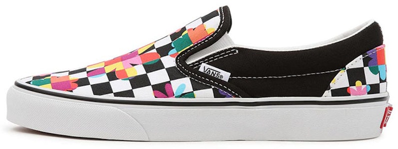 Vans 休閒 棋盤格 彩色花卉 低幫 帆布鞋 男女同款 黑白 Buy Vans 休閒 棋盤格 彩色花卉 低幫 帆布鞋 男女同款 黑白