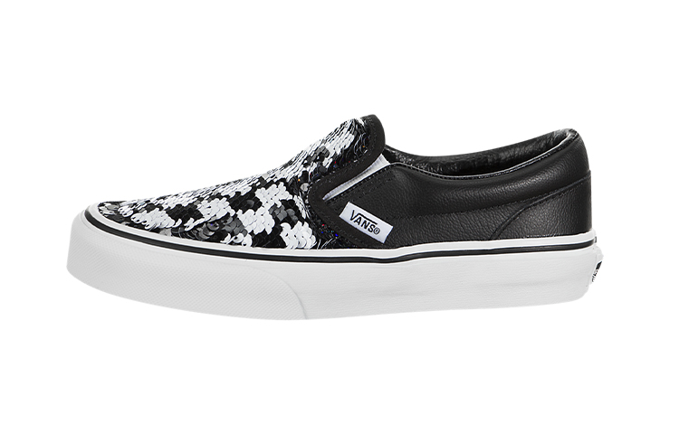 vans black sequin slip on sneakers